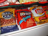 Snacks: Rold Gold, Doritos, Lay's