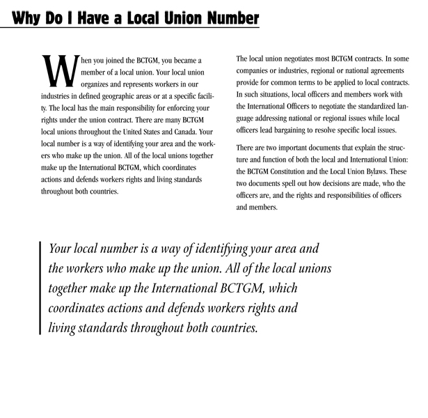 Why do I have a local union number?